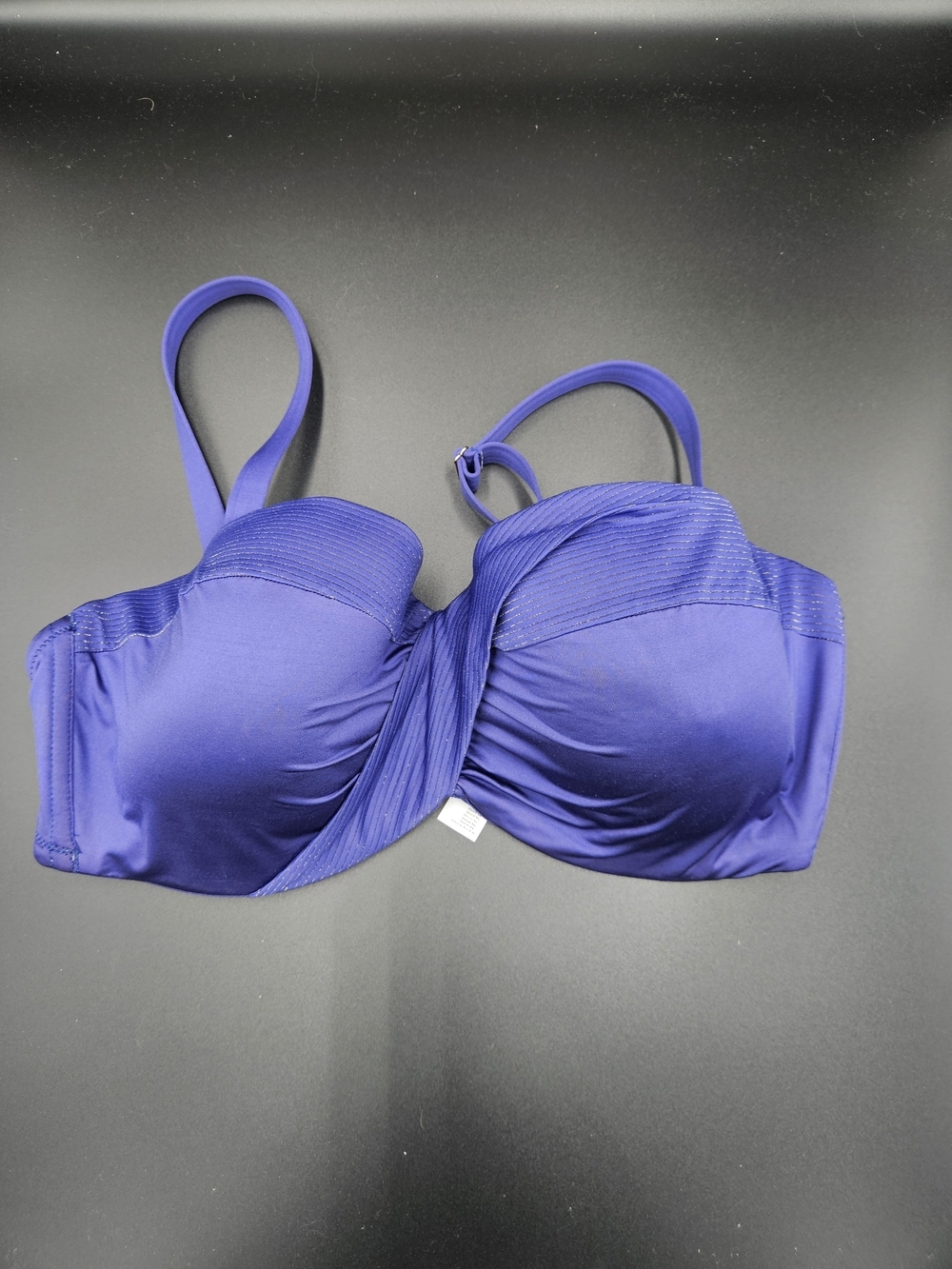 Lise Charmel Ariane Oceane Blue Bikini Top 34E NWT Twist Front Underwire